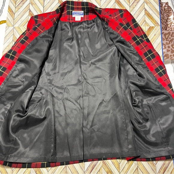 PENDLETON Red Tartan Plaid Vintage Wool
Blazer Preppy Made In USA Oversized - Picture 11 of 12